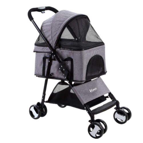3 in 1 Foldable Pet Stroller Grey