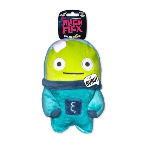 Spunky Pup Alien Flex Plush Squeaker Dog Toys_Bubu