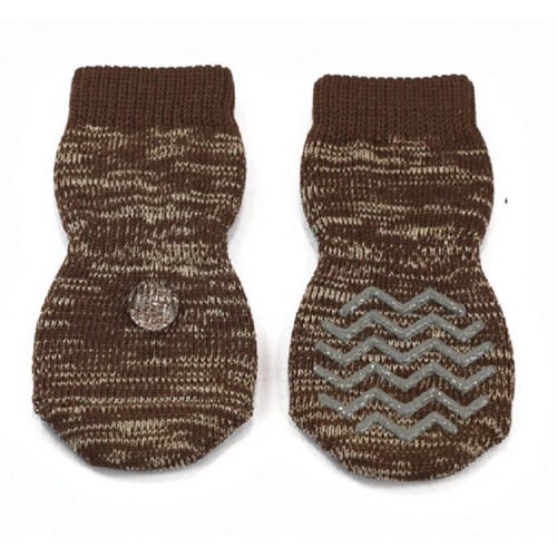ZEEZ Hydrophobic Non-Slip Dog Pet Socks Brown
